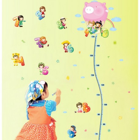 Balloons and number kidmeters wall decal