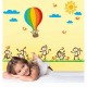 Monkeys, birds and Hot-air balloon wall decal