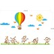 Sticker Singes, oiseaux et Montgolfiere