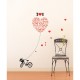 Love You with cats and bike wall decal