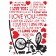 Love You with cats and bike wall decal