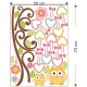 Owls and hearts on a tree wall decal