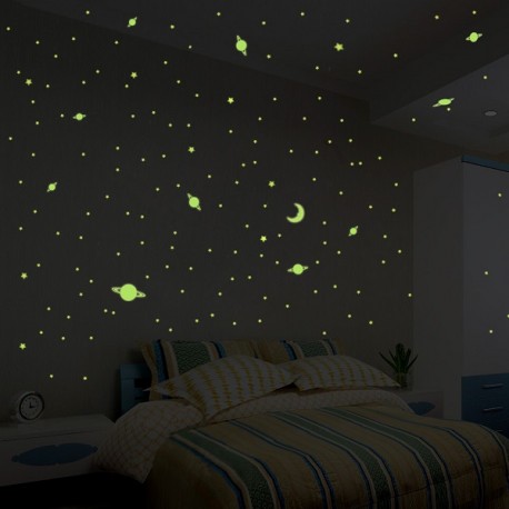 Universe Wall Decals 150 Glow In The Dark Stars And Planets Stickers