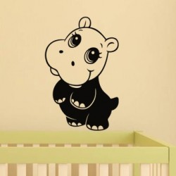 Cute hippo wall decal