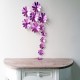 Pack of 12x 3D Adhesive Flowers Chic mirroir purple