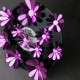 Pack de 12 fleurs 3D chics adhésives mirroir violet