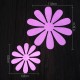 Pack of 12x 3D Adhesive Flowers Chic mirroir purple