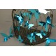 Pack of 12 stickers  butterflies - 3D effect - Mirror blue