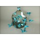 Pack of 12 stickers  butterflies - 3D effect - Mirror blue