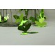 Pack of 12 stickers  butterflies - 3D effect - Mirror green 