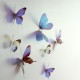 Kit de 12 Stickers papillons 3D - Miroir violet