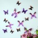 Pack de 18 papillons 3D adhésifs chics translucides rose