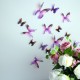 Pack of 18 Adhesive Butterflies - 3D effect - Chic translucid pink