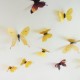 Pack de 18 papillons 3D adhésifs chics translucides violet
