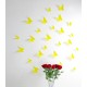 Pack of 12x 3D butterflies wall decals yellow