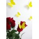 Pack of 12x 3D butterflies wall decals yellow