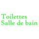 Lot de 2 stickers portes - Salle de bain et Toilettes  - Phosphorescent