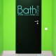 Sticker texte pour porte de salle de bain: Bathroom, water, bubbles, soap, clean - Bleu ciel