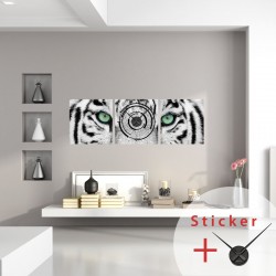 Sticker Horloge Murale Tigre Blanc