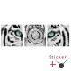  Clock Wall Decal White Tiger