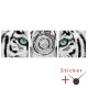 Sticker Horloge Murale Tigre Blanc