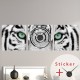  Clock Wall Decal White Tiger