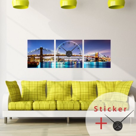 Clock Wall Decal Brooklyn  Bridge