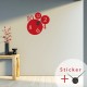 Sticker horloge bulles et chiffres