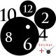 Sticker horloge bulles et chiffres