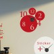 Sticker horloge bulles et chiffres