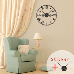 Clock wall decals with Roman numbers