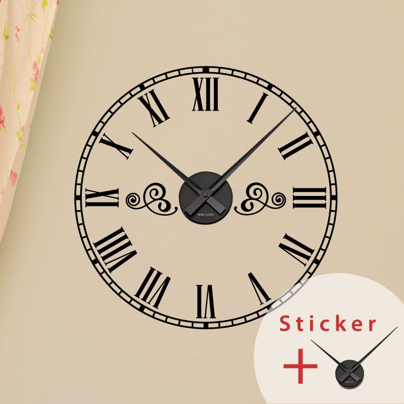Clock Wall Decals With Roman Numbers Stickers Abstract