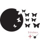 Clock Wall decal butterflies