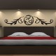 Floral horizontal headboard wall decal design