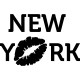 Wall decal New York with kiss