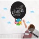 Hot-air balloon blackboard wall decal + 1 white liquid chalk