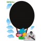 Hot-air balloon blackboard wall decal + 1 white liquid chalk