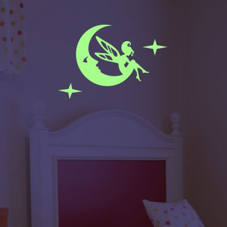 Wall decal fairy on the moon
