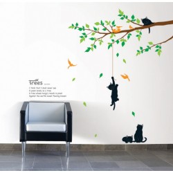 Sticker arbre et chats