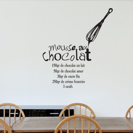 Sticker recette " Mousse au chocolat "