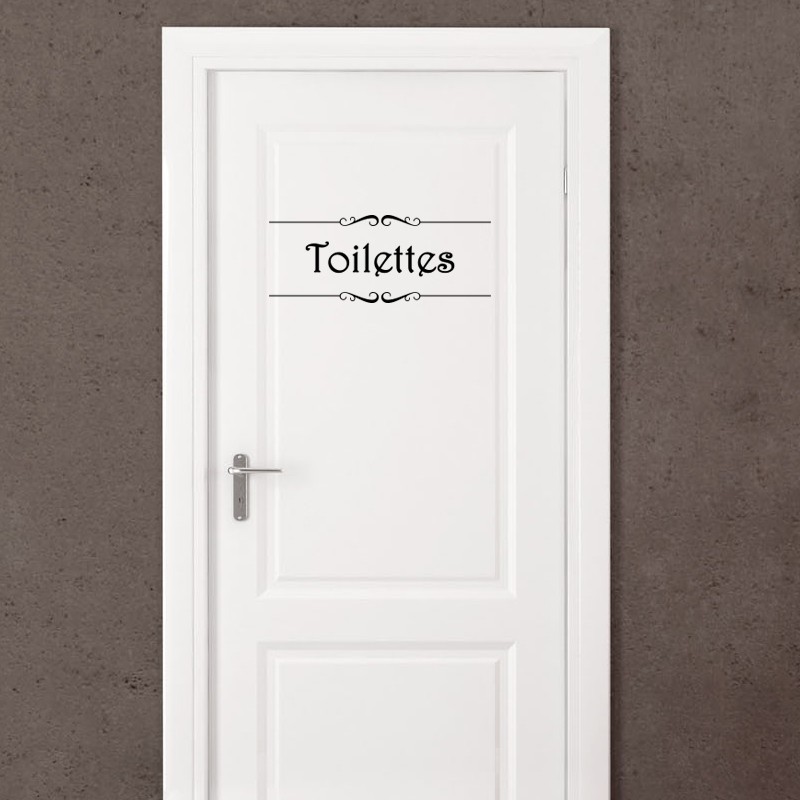 Sticker de porte original toilettes désaffectés, Stickers porte wc et  salle de bain bleu, Stickers porte trompe l'oeil