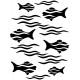 Stickers poissons et vagues