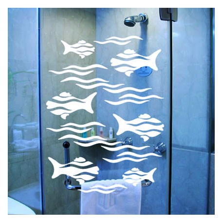Stickers poissons et vagues