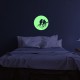 Sticker Phosphorescent lune avec des oiseaux