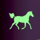 Sticker phosphorescent cheval au galop