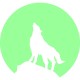 Sticker phosphorescent loup et la lune
