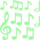 Sticker Phosphorescent notes de musique