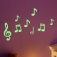 Sticker Phosphorescent notes de musique