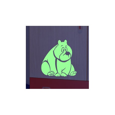 Sticker phosphorescent drôle ours