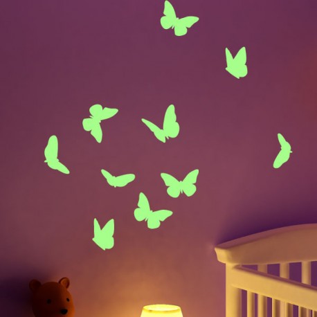 Sticker phosphorescent papillons